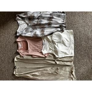 Women's Tops Bundle - Cardigan, Tank Tops, and Tie-Dye Long Sleeve
